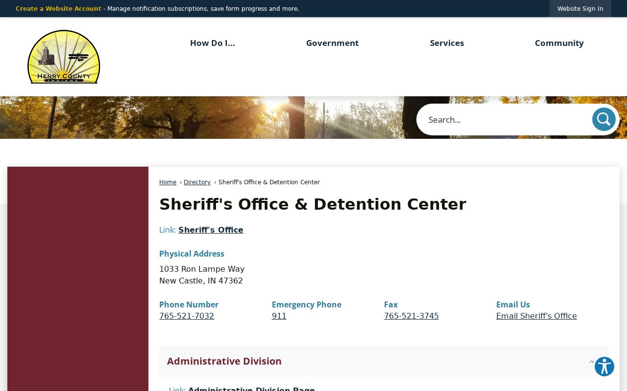 Henry County warrant check sheriff detention contact