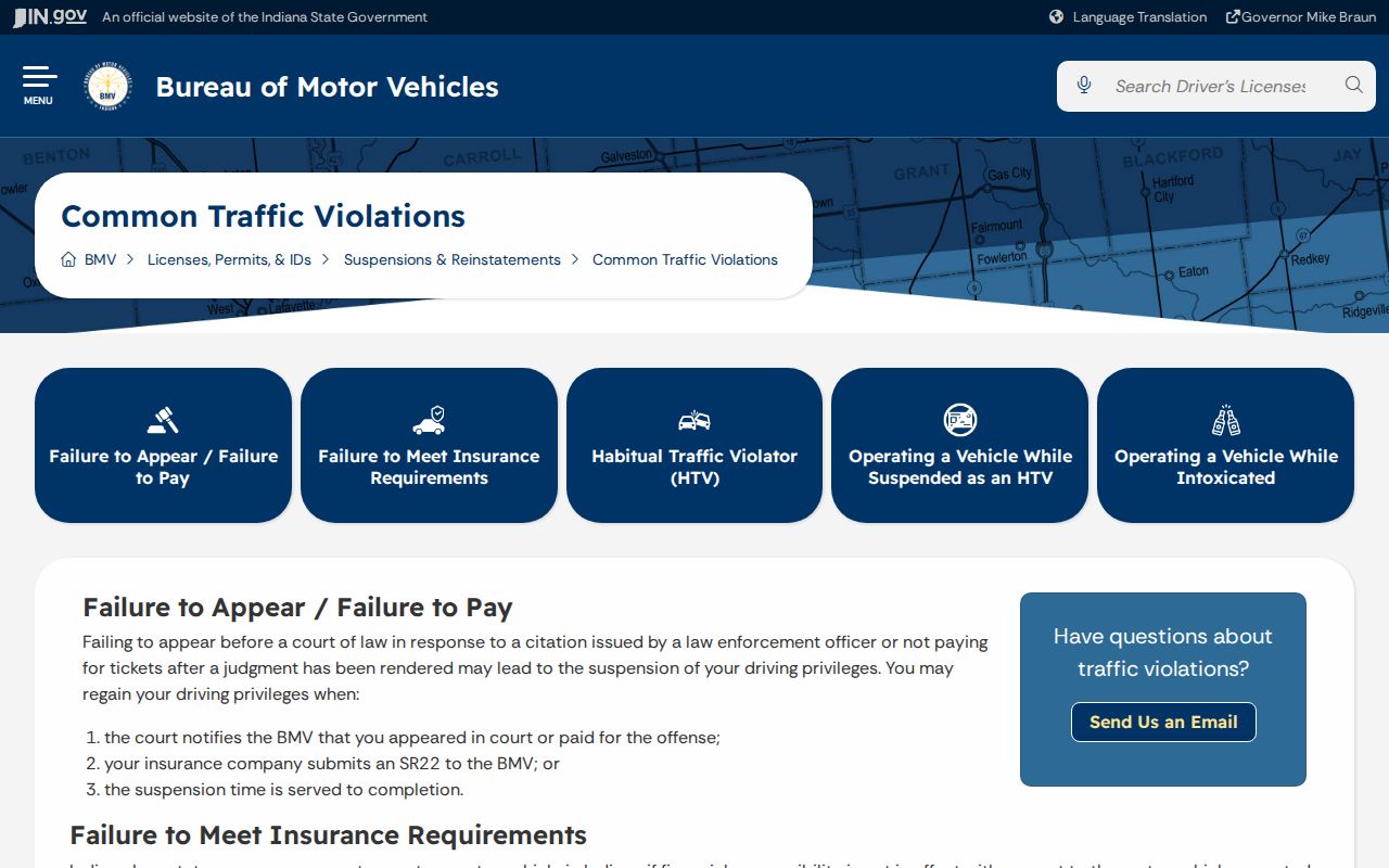 Henry County traffic warrant failure-to-appear BMV explanation
