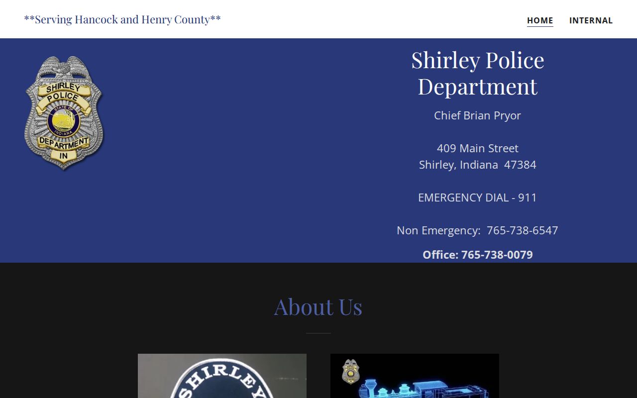 Shirley police contact page for Henry County warrant records